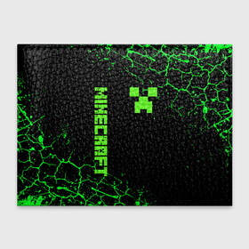 Обложка для студенческого билета с принтом MINECRAFT CREEPER в Белгороде, натуральная кожа | Размер: 11*8 см; Печать на всей внешней стороне | Тематика изображения на принте: block | creeper | cube | minecraft | pixel | блок | геометрия | крафт | крипер | кубики | майнкрафт | пиксели