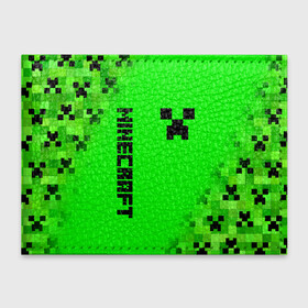 Обложка для студенческого билета с принтом MINECRAFT CREEPER в Белгороде, натуральная кожа | Размер: 11*8 см; Печать на всей внешней стороне | Тематика изображения на принте: block | creeper | cube | minecraft | pixel | блок | геометрия | крафт | крипер | кубики | майнкрафт | пиксели