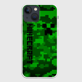 Чехол для iPhone 13 mini с принтом MINECRAFT | МАЙНКРАФТ | CREEPER | КРИПЕР в Белгороде,  |  | block | creeper | cube | minecraft | pixel | блок | геометрия | крафт | крипер | кубики | майнкрафт | пиксели