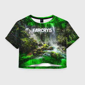 Женская футболка Crop-top 3D с принтом FARCRY5 в Белгороде, 100% полиэстер | круглая горловина, длина футболки до линии талии, рукава с отворотами | far cry | farcry | game | ubisof | выживание | джунгли | игры | остров | фар край