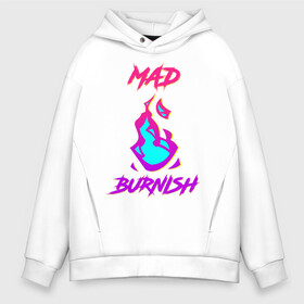 Мужское худи Oversize хлопок с принтом Mad Burnish в Белгороде, френч-терри — 70% хлопок, 30% полиэстер. Мягкий теплый начес внутри —100% хлопок | боковые карманы, эластичные манжеты и нижняя кромка, капюшон на магнитной кнопке | burn | burnish | fotia | galo | kray | lio | mad burnish | promare | аниме | гало | крей | лио | лио фотия | промар | тимос | форсайт