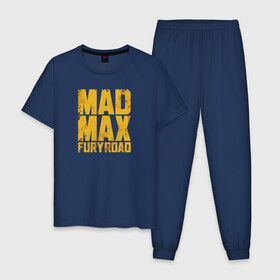 Мужская пижама хлопок с принтом Mad Max в Белгороде, 100% хлопок | брюки и футболка прямого кроя, без карманов, на брюках мягкая резинка на поясе и по низу штанин
 | Тематика изображения на принте: mad max | mad max fury road | безумный макс | мад макс | мед макс мэд макс