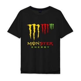 Мужская футболка хлопок Oversize с принтом MONSTER ENERGY (Z) в Белгороде, 100% хлопок | свободный крой, круглый ворот, “спинка” длиннее передней части | black monster | bmx | claw | cybersport | energy | monster | monster energy | moto | motocross | race | sport | киберспорт | когти | монстер энерджи | монстр | мото | мотокросс | ралли | скейтбординг | спорт | энергия