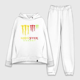 Женский костюм хлопок Oversize с принтом MONSTER ENERGY (Z) в Белгороде,  |  | black monster | bmx | claw | cybersport | energy | monster | monster energy | moto | motocross | race | sport | киберспорт | когти | монстер энерджи | монстр | мото | мотокросс | ралли | скейтбординг | спорт | энергия