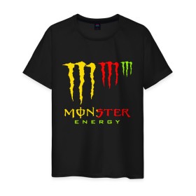 Мужская футболка хлопок с принтом MONSTER ENERGY (Z) в Белгороде, 100% хлопок | прямой крой, круглый вырез горловины, длина до линии бедер, слегка спущенное плечо. | Тематика изображения на принте: black monster | bmx | claw | cybersport | energy | monster | monster energy | moto | motocross | race | sport | киберспорт | когти | монстер энерджи | монстр | мото | мотокросс | ралли | скейтбординг | спорт | энергия