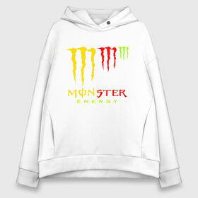 Женское худи Oversize хлопок с принтом MONSTER ENERGY (Z) в Белгороде, френч-терри — 70% хлопок, 30% полиэстер. Мягкий теплый начес внутри —100% хлопок | боковые карманы, эластичные манжеты и нижняя кромка, капюшон на магнитной кнопке | Тематика изображения на принте: black monster | bmx | claw | cybersport | energy | monster | monster energy | moto | motocross | race | sport | киберспорт | когти | монстер энерджи | монстр | мото | мотокросс | ралли | скейтбординг | спорт | энергия