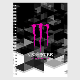 Тетрадь с принтом MONSTER ENERGY (Z) в Белгороде, 100% бумага | 48 листов, плотность листов — 60 г/м2, плотность картонной обложки — 250 г/м2. Листы скреплены сбоку удобной пружинной спиралью. Уголки страниц и обложки скругленные. Цвет линий — светло-серый
 | black monster | bmx | claw | cybersport | energy | monster | monster energy | moto | motocross | race | sport | киберспорт | когти | монстер энерджи | монстр | мото | мотокросс | ралли | скейтбординг | спорт | энергия