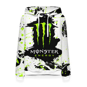 Женская толстовка 3D с принтом MONSTER ENERGY (Z) в Белгороде, 100% полиэстер  | двухслойный капюшон со шнурком для регулировки, мягкие манжеты на рукавах и по низу толстовки, спереди карман-кенгуру с мягким внутренним слоем. | black monster | bmx | claw | cybersport | energy | monster | monster energy | moto | motocross | race | sport | киберспорт | когти | монстер энерджи | монстр | мото | мотокросс | ралли | скейтбординг | спорт | т | энергия