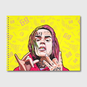 Альбом для рисования с принтом 6IX9INE в Белгороде, 100% бумага
 | матовая бумага, плотность 200 мг. | 6ix9ine | gooba | hernandez | tekashi