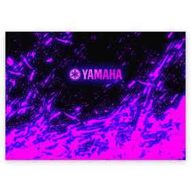 Поздравительная открытка с принтом Yamaha | Ямаха (Z) в Белгороде, 100% бумага | плотность бумаги 280 г/м2, матовая, на обратной стороне линовка и место для марки
 | bike | fj1200 | moto | motocycle | sportmotorcycle | yamaha | yzf 600r | вездеход | мото | мотоспорт | снегоход | ямаха