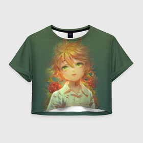 Женская футболка Crop-top 3D с принтом The Promised Neverland в Белгороде, 100% полиэстер | круглая горловина, длина футболки до линии талии, рукава с отворотами | anime | emma | mango | the promised neverland | yakusoku no neverland | аниме | манга | обещанная страна грёз | обещанный неверленд