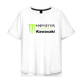 Мужская футболка хлопок Oversize с принтом KAWASAKI (Z) в Белгороде, 100% хлопок | свободный крой, круглый ворот, “спинка” длиннее передней части | Тематика изображения на принте: bike | energy | kawasaki | monster | monster energy | moto | motocross | ninja | sport | zzr | кавасаки | кавасаки ниндзя | монстер энерджи | монстр | мото | мотокросс | ниндзя | спорт | энергия