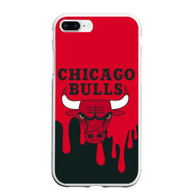 Чехол для iPhone 7Plus/8 Plus матовый с принтом Chicago Bulls в Белгороде, Силикон | Область печати: задняя сторона чехла, без боковых панелей | 23 | air jordan | bulls | chicago bulls | jordan | michael jordan | nba | paris saint germain | psg | red | sport | быки | джордан | майкл джордан | псж | спорт | чикаго буллс