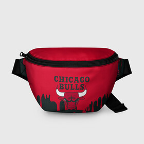 Поясная сумка 3D с принтом Chicago Bulls. в Белгороде, 100% полиэстер | плотная ткань, ремень с регулируемой длиной, внутри несколько карманов для мелочей, основное отделение и карман с обратной стороны сумки застегиваются на молнию | 23 | air jordan | bulls | chicago bulls | jordan | michael jordan | nba | paris saint germain | psg | red | sport | быки | джордан | майкл джордан | псж | спорт | чикаго буллс