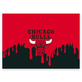 Поздравительная открытка с принтом Chicago Bulls. в Белгороде, 100% бумага | плотность бумаги 280 г/м2, матовая, на обратной стороне линовка и место для марки
 | 23 | air jordan | bulls | chicago bulls | jordan | michael jordan | nba | paris saint germain | psg | red | sport | быки | джордан | майкл джордан | псж | спорт | чикаго буллс