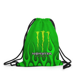 Рюкзак-мешок 3D с принтом MONSTER ENERGY в Белгороде, 100% полиэстер | плотность ткани — 200 г/м2, размер — 35 х 45 см; лямки — толстые шнурки, застежка на шнуровке, без карманов и подкладки | Тематика изображения на принте: energy | honda | mercedes | monster energy | porsche | racing | sport | toyota | автомобил | автомобильные | марка | машины | митсубиси | монстр | монстр энерджи | порше | спорт | тесла | тойота | хонда