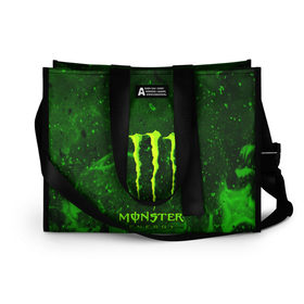 Сумка-шоппер 3D с принтом MONSTER ENERGY в Белгороде, 100% полиэстер | застегивается на металлическую кнопку; внутренний карман застегивается на молнию. Стенки укреплены специальным мягким материалом, чтобы защитить содержимое от несильных ударов
 | energy | honda | mercedes | monster energy | porsche | racing | sport | toyota | автомобил | автомобильные | марка | машины | митсубиси | монстр | монстр энерджи | порше | спорт | тесла | тойота | хонда