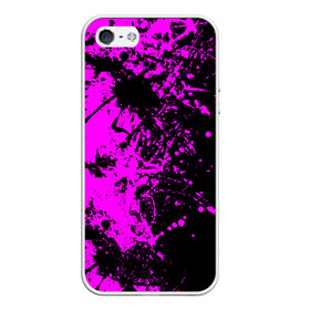 Чехол для iPhone 5/5S матовый с принтом Чёрная магия в Белгороде, Силикон | Область печати: задняя сторона чехла, без боковых панелей | paint | paints | брызги | брызги краски | брызги красок | краска | краски | пятна краски | разводы | разводы краски | смешивание красок | фиолетово черный | фон | цвета