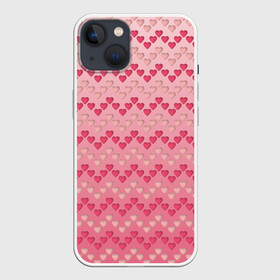 Чехол для iPhone 13 с принтом узор милые сердца зигзагами в Белгороде,  |  | Тематика изображения на принте: textures | бежевый | влюбленность | геометрия | зигзаги | красный | любовь | нежный | пижамный | розовый | романтика | сердечки | сердца | текстурный | текстуры | узор | фон