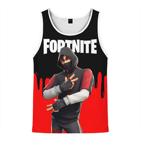 Мужская майка 3D с принтом FORTNITE x IKONIK в Белгороде, 100% полиэстер | круглая горловина, приталенный силуэт, длина до линии бедра. Пройма и горловина окантованы тонкой бейкой | Тематика изображения на принте: deadmau5 | fortnite | fortnite 2 | fortnite x маршмелло | ikonik | marshmello | ninja | ninja streamer | raven | travis scott | ворон | иконик | ниндзя | пили | рейвен | трэвис скотт | фортнайт