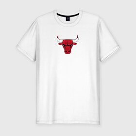 Мужская футболка хлопок Slim с принтом CHICAGO BULLS в Белгороде, 92% хлопок, 8% лайкра | приталенный силуэт, круглый вырез ворота, длина до линии бедра, короткий рукав | bulls | chicago | chicago bulls | nba | red bulls | usa | америка | быки | нба | сша | чикаго буллс