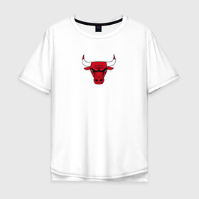 Мужская футболка хлопок Oversize с принтом CHICAGO BULLS в Белгороде, 100% хлопок | свободный крой, круглый ворот, “спинка” длиннее передней части | bulls | chicago | chicago bulls | nba | red bulls | usa | америка | быки | нба | сша | чикаго буллс