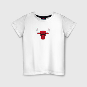 Детская футболка хлопок с принтом CHICAGO BULLS в Белгороде, 100% хлопок | круглый вырез горловины, полуприлегающий силуэт, длина до линии бедер | Тематика изображения на принте: bulls | chicago | chicago bulls | nba | red bulls | usa | америка | быки | нба | сша | чикаго буллс