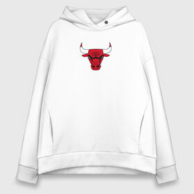 Женское худи Oversize хлопок с принтом CHICAGO BULLS в Белгороде, френч-терри — 70% хлопок, 30% полиэстер. Мягкий теплый начес внутри —100% хлопок | боковые карманы, эластичные манжеты и нижняя кромка, капюшон на магнитной кнопке | bulls | chicago | chicago bulls | nba | red bulls | usa | америка | быки | нба | сша | чикаго буллс