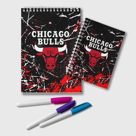 Блокнот с принтом CHICAGO BULLS в Белгороде, 100% бумага | 48 листов, плотность листов — 60 г/м2, плотность картонной обложки — 250 г/м2. Листы скреплены удобной пружинной спиралью. Цвет линий — светло-серый
 | Тематика изображения на принте: 