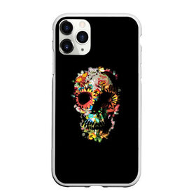 Чехол для iPhone 11 Pro Max матовый с принтом Color в Белгороде, Силикон |  | black | color | flowers | orbits | skull | vanguard | авангард | глазницы | цвет | цветы | череп | черный