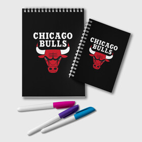 Блокнот с принтом CHICAGO BULLS в Белгороде, 100% бумага | 48 листов, плотность листов — 60 г/м2, плотность картонной обложки — 250 г/м2. Листы скреплены удобной пружинной спиралью. Цвет линий — светло-серый
 | Тематика изображения на принте: bulls | chicago | chicago bulls | nba | red bulls | usa | америка | быки | нба | сша | чикаго буллс