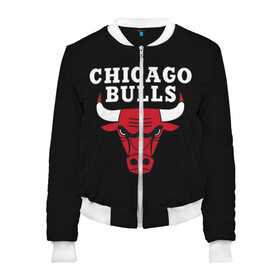 Женский бомбер 3D с принтом CHICAGO BULLS в Белгороде, 100% полиэстер | застегивается на молнию, по бокам два кармана без застежек, мягкие манжеты, по низу бомбера и на воротнике — эластичная резинка | bulls | chicago | chicago bulls | nba | red bulls | usa | америка | быки | нба | сша | чикаго буллс