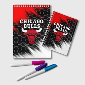 Блокнот с принтом CHICAGO BULLS в Белгороде, 100% бумага | 48 листов, плотность листов — 60 г/м2, плотность картонной обложки — 250 г/м2. Листы скреплены удобной пружинной спиралью. Цвет линий — светло-серый
 | Тематика изображения на принте: bulls | chicago | chicago bulls | nba | red bulls | usa | америка | быки | нба | сша | чикаго буллс