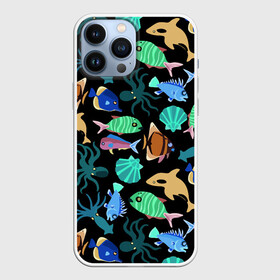 Чехол для iPhone 13 Pro Max с принтом Summer в Белгороде,  |  | Тематика изображения на принте: color | design | fashion | fish | paint | shell | squid | summer | vanguard | авангард | дизайн | кальмар | краска | лето | мода | ракушка | рыба | цвет