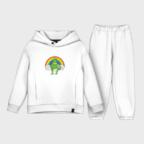 Детский костюм хлопок Oversize с принтом Лягушонок Кермит в Белгороде,  |  | rainbow | герой | животные | зелёный | кермит | лягушка | мультик | мультфильм | персонаж | радуга | улица сезам | цветной