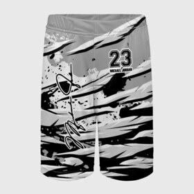 Детские спортивные шорты 3D с принтом Michael Jordan 23 в Белгороде,  100% полиэстер
 | пояс оформлен широкой мягкой резинкой, ткань тянется
 | 23 | bulls | chicago | jeffrey | jordan | michael | mvp | space jam | майкл джордан | чикаго буллз