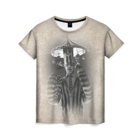Женская футболка 3D с принтом Beetlejuice в Белгороде, 100% полиэфир ( синтетическое хлопкоподобное полотно) | прямой крой, круглый вырез горловины, длина до линии бедер | beetlejuice | vdpartat | битлджус | майкл китон | ужасы
