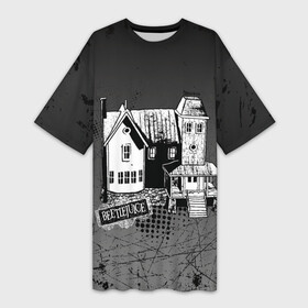 Платье-футболка 3D с принтом Beetlejuice в Белгороде,  |  | beetlejuice | vdpartat | битлджус | дом | ужасы