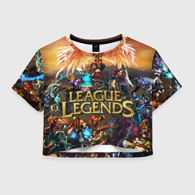 Женская футболка Crop-top 3D с принтом League of Legends в Белгороде, 100% полиэстер | круглая горловина, длина футболки до линии талии, рукава с отворотами | art | dota | dota 2 | fan | game | hero | league | league of legends | legends | lol | moba | mobile legend | riot game | герои | детские | дота | женские | игра | моба | мужские