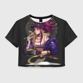 Женская футболка Crop-top 3D с принтом League of legends KDA в Белгороде, 100% полиэстер | круглая горловина, длина футболки до линии талии, рукава с отворотами | art | dota | dota 2 | fan | game | hero | league | league of legends | legends | lol | moba | mobile legend | riot game | герои | детские | дота | женские | игра | моба | мужские