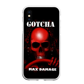 Чехол для iPhone XS Max матовый с принтом Gotcha в Белгороде, Силикон | Область печати: задняя сторона чехла, без боковых панелей | 666 | 999 | car | game | gotcha | max damage | old school | череп