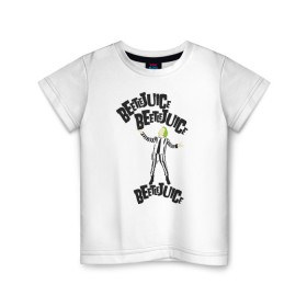 Детская футболка хлопок с принтом 2366317 в Белгороде, 100% хлопок | круглый вырез горловины, полуприлегающий силуэт, длина до линии бедер | Тематика изображения на принте: beetlejuice | vdpartat | битлджус | ужасы