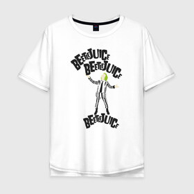 Мужская футболка хлопок Oversize с принтом 2366317 в Белгороде, 100% хлопок | свободный крой, круглый ворот, “спинка” длиннее передней части | Тематика изображения на принте: beetlejuice | vdpartat | битлджус | ужасы