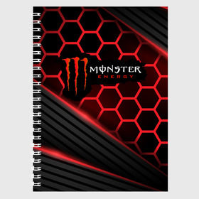 Тетрадь с принтом MONSTER ENERGY (Z) в Белгороде, 100% бумага | 48 листов, плотность листов — 60 г/м2, плотность картонной обложки — 250 г/м2. Листы скреплены сбоку удобной пружинной спиралью. Уголки страниц и обложки скругленные. Цвет линий — светло-серый
 | black monster | bmx | claw | cybersport | energy | monster | monster energy | moto | motocross | race | sport | киберспорт | когти | монстер энерджи | монстр | мото | мотокросс | ралли | скейтбординг | спорт | то | энергия