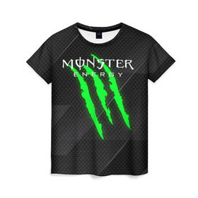 Женская футболка 3D с принтом MONSTER ENERGY (Z) в Белгороде, 100% полиэфир ( синтетическое хлопкоподобное полотно) | прямой крой, круглый вырез горловины, длина до линии бедер | black monster | bmx | claw | cybersport | energy | monster | monster energy | moto | motocross | race | sport | киберспорт | когти | монстер энерджи | монстр | мото | мотокросс | ралли | скейтбординг | спорт | то | энергия