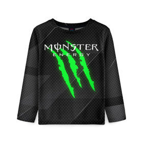 Детский лонгслив 3D с принтом MONSTER ENERGY (Z) в Белгороде, 100% полиэстер | длинные рукава, круглый вырез горловины, полуприлегающий силуэт
 | black monster | bmx | claw | cybersport | energy | monster | monster energy | moto | motocross | race | sport | киберспорт | когти | монстер энерджи | монстр | мото | мотокросс | ралли | скейтбординг | спорт | то | энергия