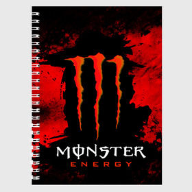 Тетрадь с принтом MONSTER ENERGY (Z) в Белгороде, 100% бумага | 48 листов, плотность листов — 60 г/м2, плотность картонной обложки — 250 г/м2. Листы скреплены сбоку удобной пружинной спиралью. Уголки страниц и обложки скругленные. Цвет линий — светло-серый
 | black monster | bmx | claw | cybersport | energy | monster | monster energy | moto | motocross | race | sport | киберспорт | когти | монстер энерджи | монстр | мото | мотокросс | ралли | скейтбординг | спорт | энергия