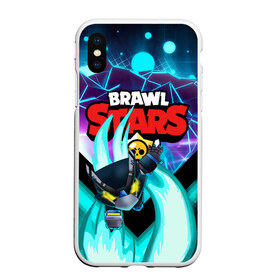 Чехол для iPhone XS Max матовый с принтом BRAWL STARS MECHA CROW в Белгороде, Силикон | Область печати: задняя сторона чехла, без боковых панелей | 8 bit | brawl stars | crow | gale | leon | leon shark | max | mecha | mecha crow | mr.p | sally leon | shark | tara | virus 8 bit | werewolf leon | акула | берли | бравл старс | ворон | макс | оборотень