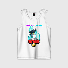 Детская майка хлопок с принтом BRAWL STARS MECHA CROW. в Белгороде,  |  | 8 bit | brawl stars | crow | gale | leon | leon shark | max | mecha | mecha crow | mr.p | sally leon | shark | tara | virus 8 bit | werewolf leon | акула | берли | бравл старс | ворон | макс | оборотень