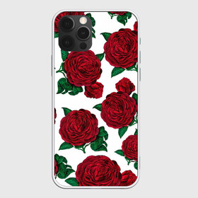 Чехол для iPhone 12 Pro Max с принтом Винтажные розы в Белгороде, Силикон |  | flowers | pattern | алые | бутоны | винный | винтаж | винтажные | готика | готический | девушкам | женщинам | красныерозы | лепестки | лето | листья | любовь | нежность | паттерн | подарок | праздник | природа